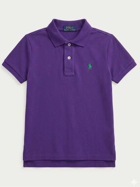 Polo by Ralph Lauren Kids Purple Short Sleeve Polo with Green Pony